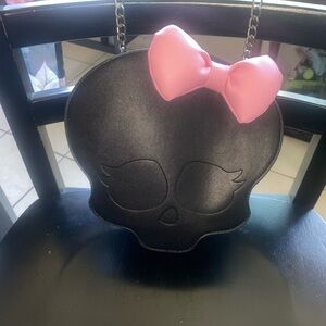 Monster High Black Skull Bag with Pink Bow